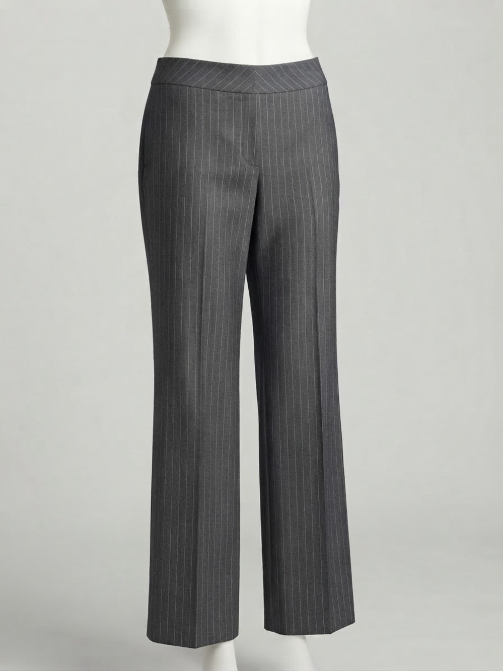 i.e. Tailored Gray Pinstripe Wide-Leg Trousers